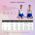 thumbnail image 7 of Doomiva Women Sequin Latin Dance Leotard Tassel Long Sleeve Dance Bodysuit Gymnastic Dancewear Blue 3XL, 7 of 7