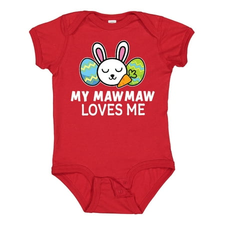 

Inktastic My Mawmaw Loves Me with Bunny and Easter Eggs Gift Baby Boy or Baby Girl Bodysuit
