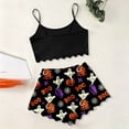 thumbnail image 4 of BOOMNY Halloween Pajamas Women Spooky Skeleton Graphic Sleeveless Tops Shorts Pjs Sets Lightweight Hallowmas Loungewear Nightwear, 4 of 4