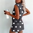 thumbnail image 5 of Morttic Women's Polka Dot 2 Piece Outfit – Sleeveless Crew Neck Tank Top & Side Slit Skort Set Summer Casual for Daily Wear Black，M, 5 of 6