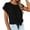 Black, variant on Women's Summer Tops Cap Sleeve Tie Front Plain T Shirts Business Casual Work Blouses Beige S