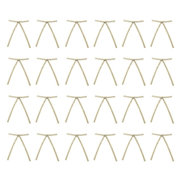 Moocorvic 24 Pcs Beige Velvet Bows for Christmas Tree, Door, Garland, Wreath, 5"x7"