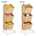 thumbnail image 4 of mDesign Water Hyacinth 3-Tiered Storage Baskets Floor Stand - White/Natural, 4 of 7