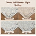 thumbnail image 7 of Design&I 8'x10' Washable Area Rug Beige Vintage Distressed Latticework Scroll Frame Border Boho for Dining Room, Large Office, Lounge, Snag-Free, 7 of 7