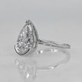thumbnail image 2 of solitaire jewels 3CT Half Bezel Set Pear Moissanite Solitaire Engagement Ring For Women, 14K White Gold, 2 of 5