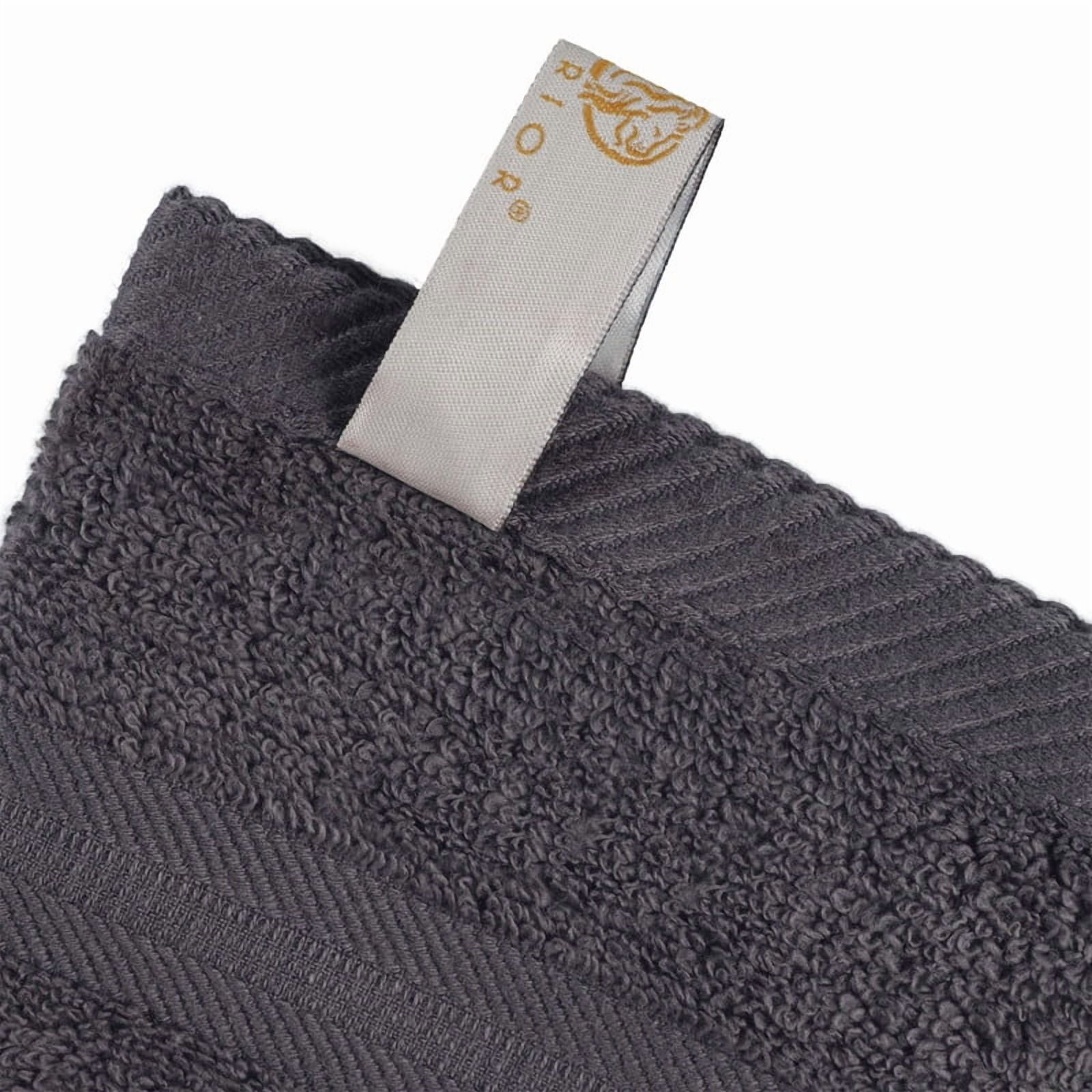 Superior Smart Dry 4-Piece Zero Twist Soft Cotton Bath Towel Set, Quick Dry Fade Resistant, Grey