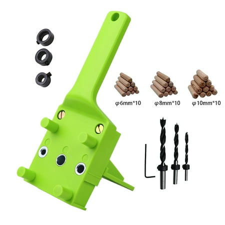 

38pcs/set Wood Doweling Jig Set ABS Wood Drilling Hole Puncher Handheld Board Hole Locator Green