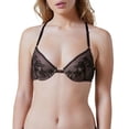 thumbnail image 4 of Skarlett Blue womens  Laced-Front T-Shirt Bra, 32D, Black, 4 of 5