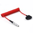 thumbnail image 2 of D-Tap Right Angle Male to 0B 2P Coiled Power Cable Nylon Braided Durable Connector Cable, 2 of 4
