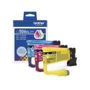 Brother Genuine LC506XL3PK 3-Pack High-Yield Cyan, Magenta, and Yellow Ink Cartridges