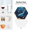 thumbnail image 6 of Sigee Whimsical Underwater Fantasy for Water-Resistant, Heat-Resistant, Non-Slip Leather Coasters Set, Ideal for Coffee Table, Office, Bar, Home Decor-Hexagon, 6 of 6