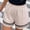 Beige, variant on WPPGONE Womens Casual Shorts High Waisted Elastic Wide Leg Straight Scalloped Spliced Baggy Fit Bottoms Summer Fashion Daily Vacation Shorts