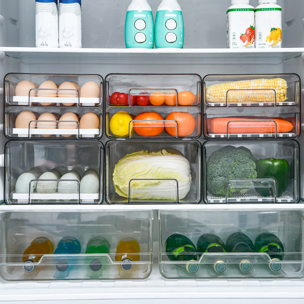 Storage Box Tray Containers Kitchen Refrigerator Eggs Transparent Dispenser Airtight for Preservation Box