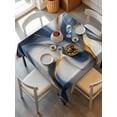 thumbnail image 6 of Navy Blue Marble Table Cloth, Gold Modern Art Waterproof Tablecloth for Square Tables, Reusable Washable Fabric Table Cover for Restaurant Kitchen Dining Tables 60"x60", 6 of 6