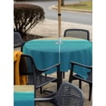 thumbnail image 5 of Outdoor Tablecloths with Umbrella Hole & Zipper, Teal Blue Ombre 54x54 Inch Square Tablecloths, Modern Abstract Gradient Art Waterproof Table Cloth, Patio/Pool/Picnic Table Covers, 5 of 8