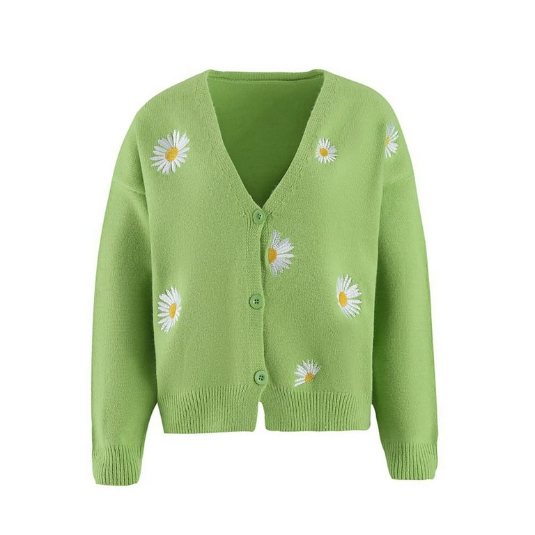 Frostluinai Cute Sweaters For Women Y2K Floral Print Knit Frostluinai Cute Sweaters For Women Y2K Floral Print Knit