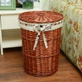 thumbnail image 4 of Laundry Hamper Handwoven Willow Clothes Basket Laundry Basket with Liner & Lid, 4 of 8