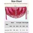 thumbnail image 7 of FEOYA Belly Dance Hip Scarf Womens Latin Dance Hip Scarf Sequins Fringe Triangle Coins Wrap Skirt Hip Scarf for Cha-cha Tango Samba Rave Salsa Rumba Rose Red, 7 of 7