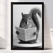 TheNameStore Squirrel Bathroom Decor Farmhouse Photo Picture 8.5 x 11 Wall Art Photo Picture Art Prints Set of 3