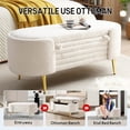 thumbnail image 5 of Tabaray 45.3” Storage Ottoman Bench with Lift Top Design, Modern End of Bed Bench with Upholstered Sherpa Fabric, Toy Storage Bench for Bedroom, Living Room (Beige), 5 of 7