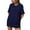 Navy, variant on Otntypg Oversize Crewneck T-Shirts for Women Loose Fit Casual Summer Short Sleeve Basic Workout Tees Tops Loose Fit Soft Cotton Blouses Beige M