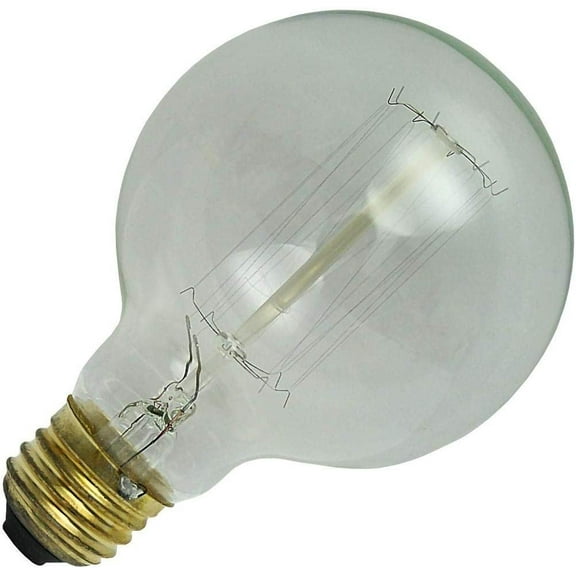 Satco Nostalgic G25 Decorative Globe Light Bulb - 40W Amber Filament, E26 Base, 120V