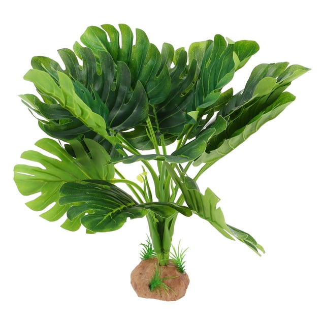 Accesorios de plantas de acuario de plástico Unique Bargains para decoraciones de acuarios en verde y marrón