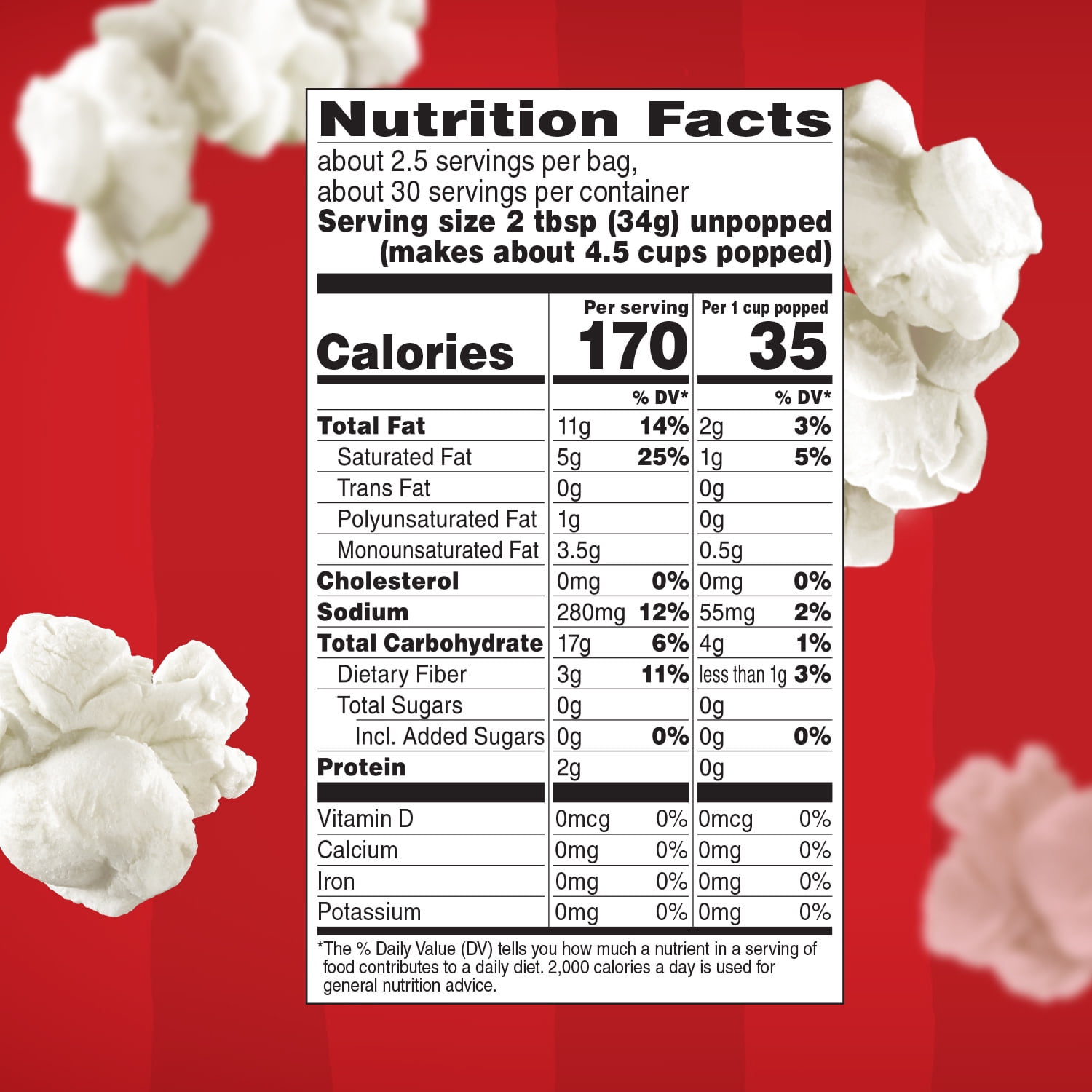 orville redenbacher tender white popcorn calories