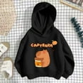 thumbnail image 4 of lnmuld Girls Tops Girls Hooded Sweatshirt Capybara Print Casual Loose Fit Long Sleeve Top for Toddler Kids Soft Comfortable Autumn Winter Outfits Size:5-6 Years, 4 of 5