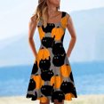 thumbnail image 2 of Vestido sin mangas cómodo suelto con estampado de Halloween con cuello redondo de verano para mujer a la moda Fridja  hjkh59, 2 of 4