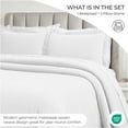 thumbnail image 3 of Superior Zenith Cotton Matelasse Bedspread Set, King, White, 3 of 7
