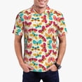 thumbnail image 2 of Balery Colorful Butterflies Printed Men’s Short Sleeve Polo Shirt, Midweight Men's Shirt,Golf Polo shirts -Small, 2 of 8