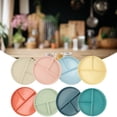thumbnail image 2 of Divided Plate 3 Compartment Reusable Fruit Salad Food Dinner Tray Dinnerware Deep Blue, 2 of 9