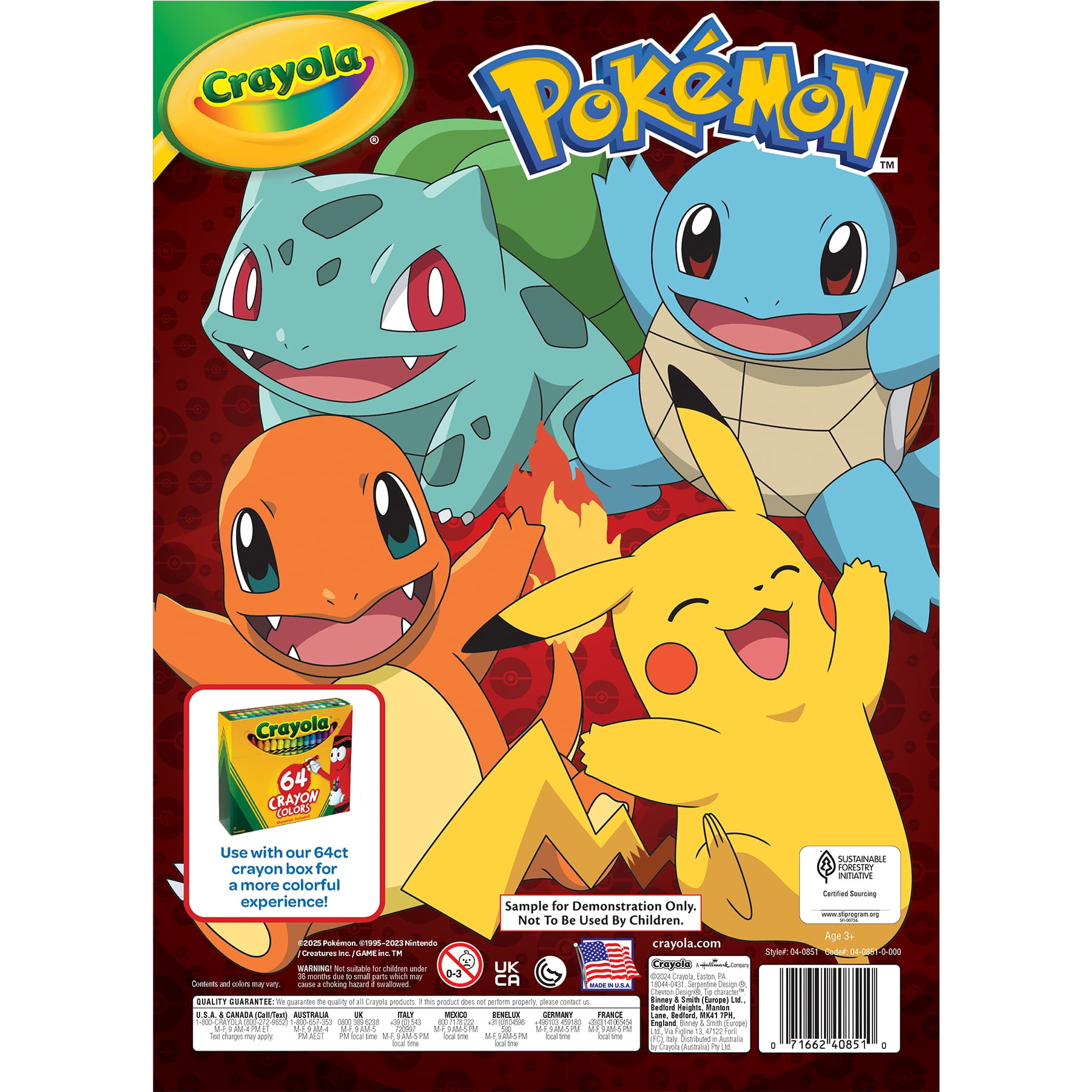 Crayola Pokmon Coloring Book, 288 Coloring Pages, Pack of 3