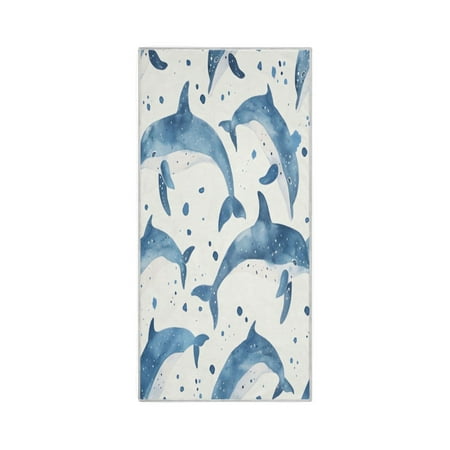 Quick-Drying Towel 30 x 15 Inch Yoga Towels Bath Towels Hand Bath Towels Sport Towel Water Absorption Light Easy to Store and Carry Cartoon Dolphin