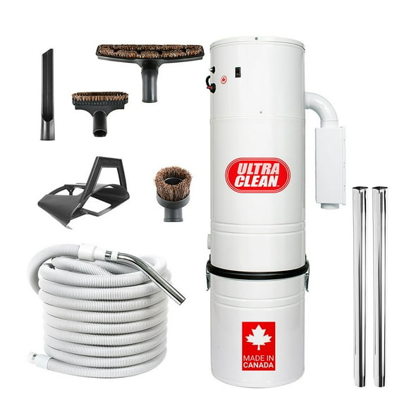 Aspirateur Central Ultra Clean Unité 7 500 Pi2 avec Ensemble d'Outils Tuyau d'Air 30 Pieds (30 Pi)