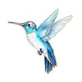 thumbnail image 1 of Hummingbird Badge Hard Enamel Rubber Backing Pin Jackets Backpacks Hats Lapel Brooch Nature Accessory, 1 of 8