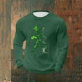 thumbnail image 5 of VBTAPA Men's Waffle Long Sleeve Shirts St. Patrick's Day Crew Neck T-shirt Casual Holiday Tops Lightweight Textured Pullover Tees Army Green XXL, 5 of 6