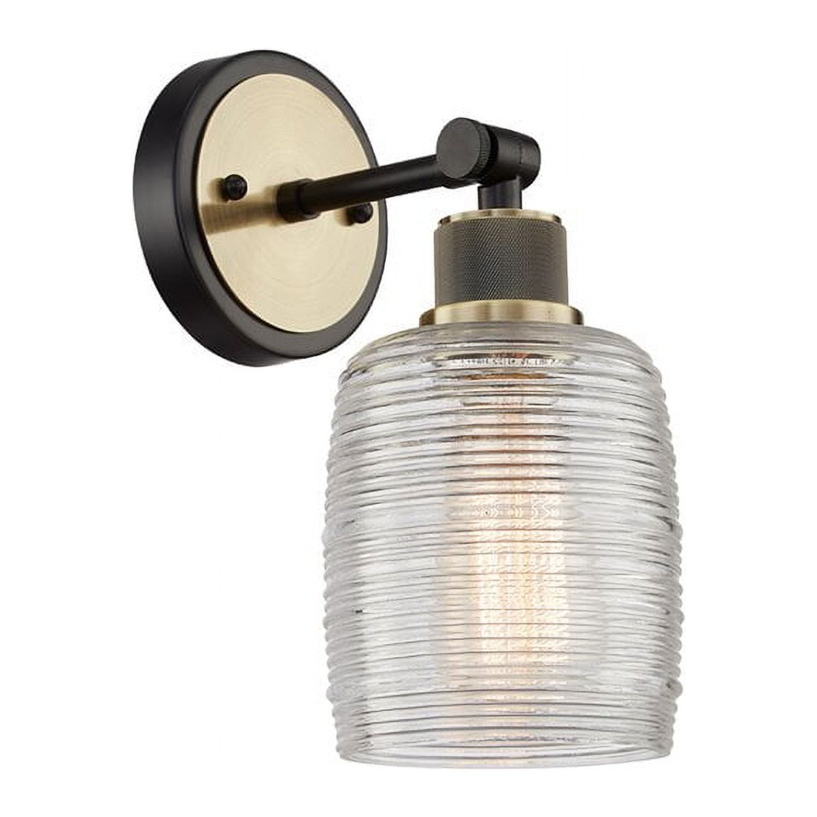 Vanity Art Wall Vanity Light Fixture 1-Light Wall Sconce Lighting Antique Brass Modern Bathroom Lights with Clear Glass Shade Vintage Porch Wall Lamp for Mirror Kitchen Living Room BA206-1BK-AB-CL