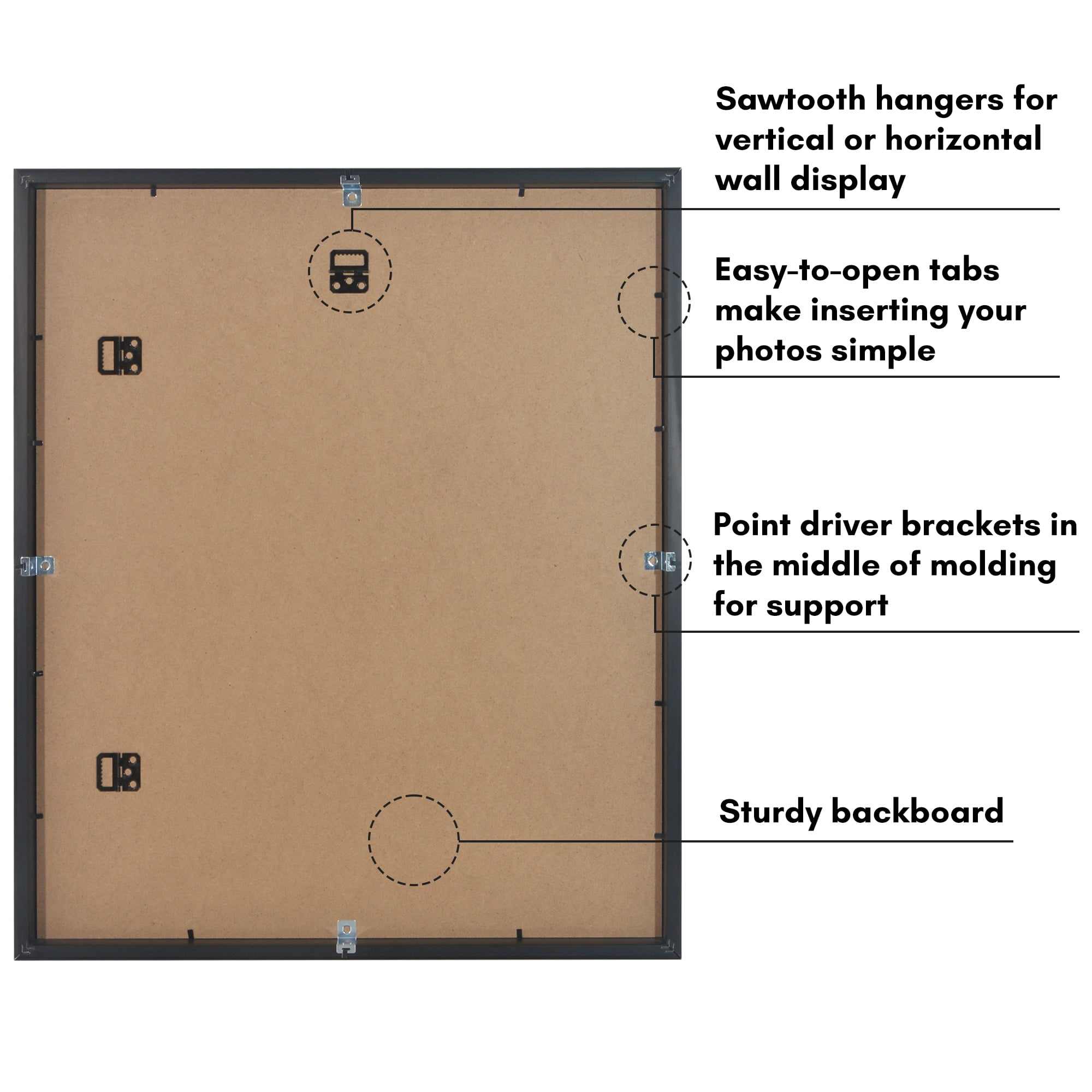 Americanflat 20x24 Picture Frame with Polished Plexiglass with 16x20 Mat Display Photo Soho Collection - Black