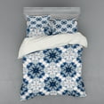 thumbnail image 2 of Ethnic Duvet Cover Set, Tie Dye Effect Print Art Featured Odd and Hazy Forms in Symmetric Axis Design, Bedding Set with Shams and Fitted Sheet, 3 Sizes, by Ambesonne, 2 of 3