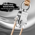 thumbnail image 2 of Swivel Pulley, 2Pcs U Type Swivel Pulleys, 304 Stainless Steel Strong Pulley Wheel, Heavy Duty Pulley Traction Wheel, Super-Silent Duplex Bearing, 360 Rotation Detachable Pulley, 2 of 6