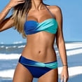 thumbnail image 2 of Sngxgn Women's Swimsuit Tummy Control V Neck Bathing Suits(Blue,S), 2 of 7