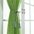 thumbnail image 4 of Home Fashion Sheer Curtains Grommets Romantic Silver Star Foil Window Treatment for Girl Bedroom Glitter Stars Thin and Curtains Panel Window Screening for Kids Room Size- 100*200CM (Green), 4 of 6