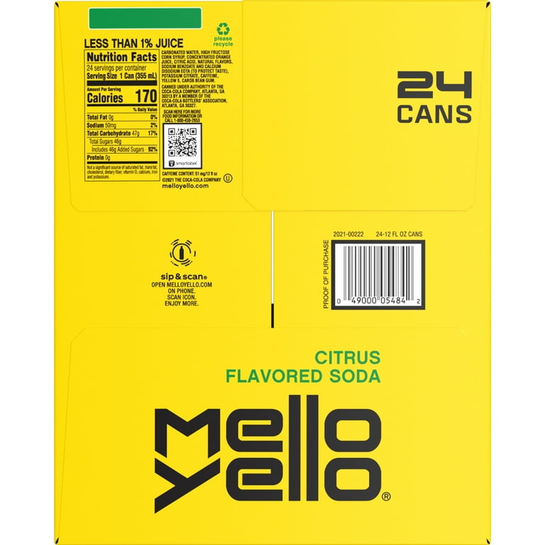 Mello Yello Citrus Soda Pop, 12 fl oz, 24 Pack Cans Mello Yello Citrus Soda Pop, 12 fl oz, 24 Pack Cans