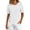 White, variant on TGSLY Women's Ribbed Knit Tops Lightweight Soft Crew Neck Short Sleeve Shirts Dressy Casual Solid Color Asymmetric Wrap Hem Tunic Blouses XXL