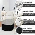 thumbnail image 2 of Cesta de ropa tejida Nursery Hamper danpinera de 100 litros, color blanco y negro, 2 of 9