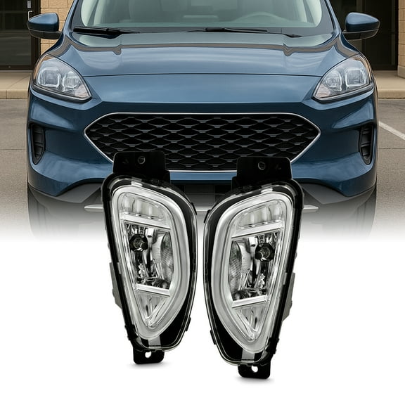 AKKON - Fit 2020 2021 2022 Ford Escape 20-22 OE Style Halogen Type Fog Lights w/Switch Wiring Kit Clear Lamp Assembly