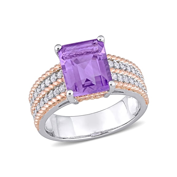 Everly Women's Amethyst and Topaz Sterling Silver Ring