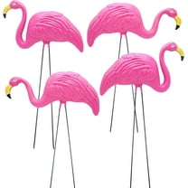 4E’s Novelty 4 Pink Flamingos Yard Decorations - Large Flamingos Yard Ornaments, Lawn Flamingos for Yard Sculptures & Statues Outdoor Garden Decor
